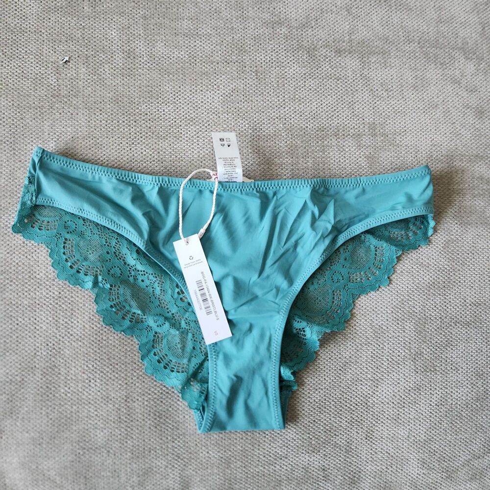 Adore Me Women's Size Small Teal Tanga Lace Panty NWT